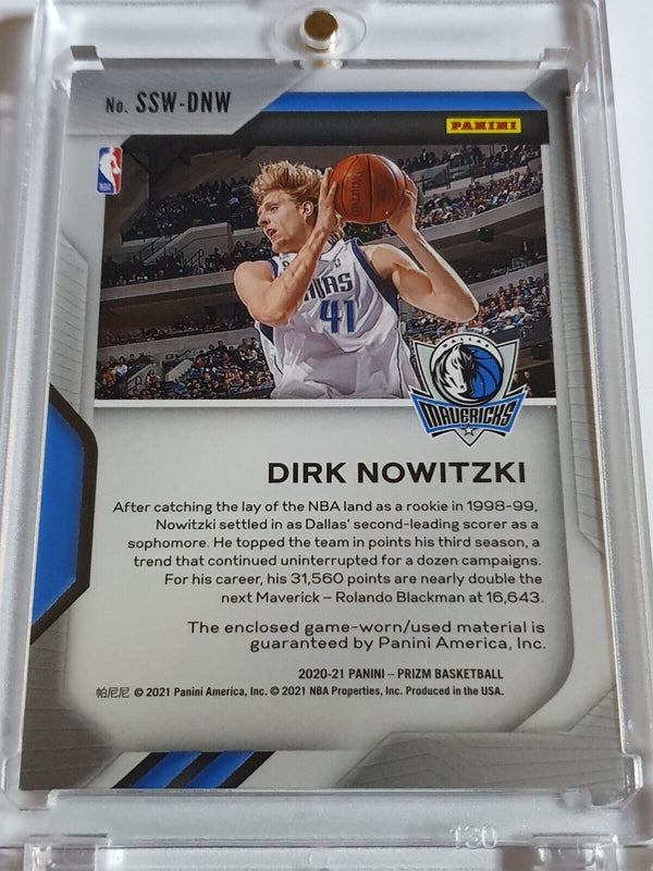 2020 Prizm Dirk Nowitzki #Patch Game Worn Jersey Swatch - Ready for Grading