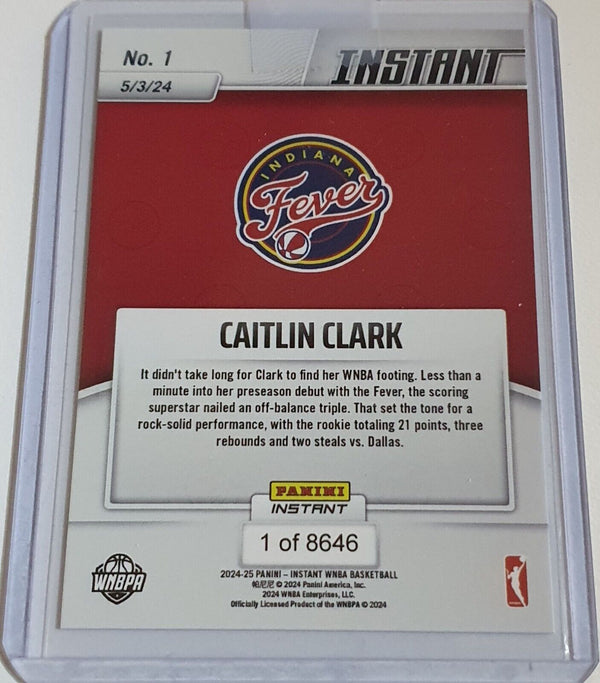 2024 Panini Instant WNBA Caitlin Clark Rookie #1 /8646 RC - Ready to Grade