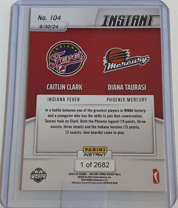 2024 Panini Instant WNBA Caitlin Clark Diana Taurasi Rookie #104 /2682 RC - Rare