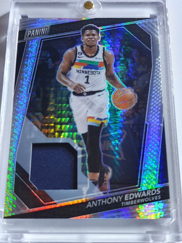 2023 Panini National VIP Anthony Edwards SILVER HYPER Prizm /11 Game Worn Jersey