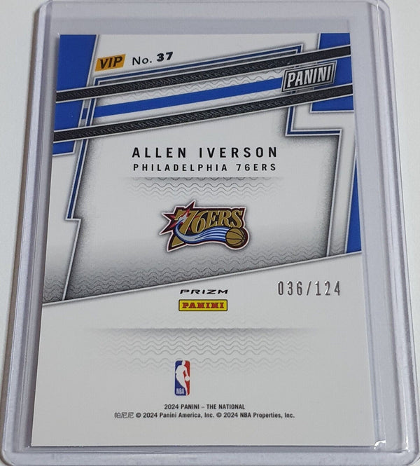 2024 Panini The National VIP Allen Iverson #37 BLUE SPARKLE /124 Holo - Rare
