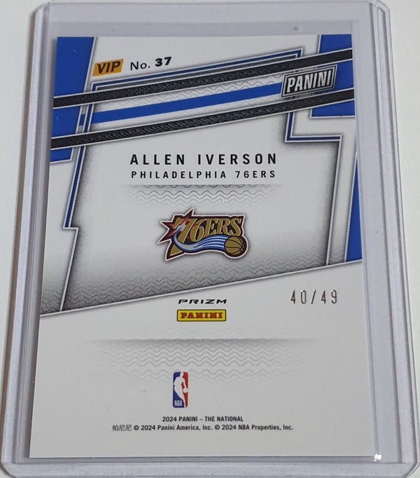2024 Panini National VIP Allen Iverson #37 PURPLE SPARKLE /49 Holo - Rare