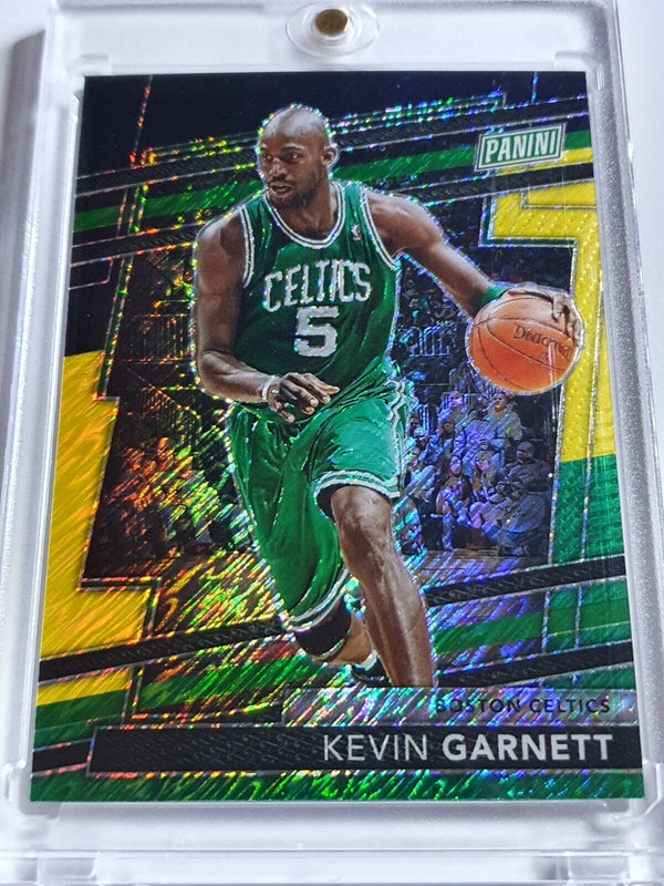 2024 Panini National Kevin Garnett BLACK YELLOW GREEN SHIMMER /44 Holo VIP #27