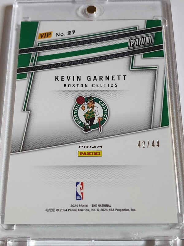 2024 Panini National Kevin Garnett BLACK YELLOW GREEN SHIMMER /44 Holo VIP #27