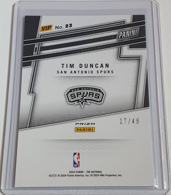 2024 Panini National VIP Tim Duncan #23 PURPLE SPARKLE /49 Holo - Rare
