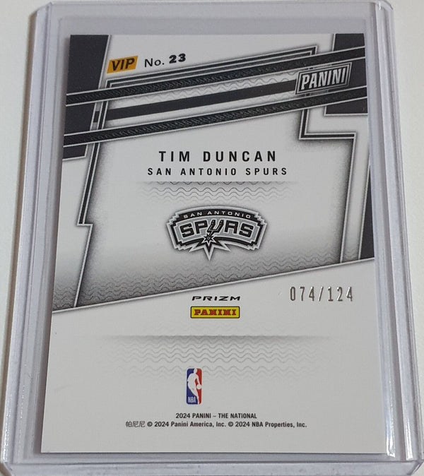 2024 Panini National VIP Tim Duncan #23 BLUE SPARKLE /124 Holo - Rare