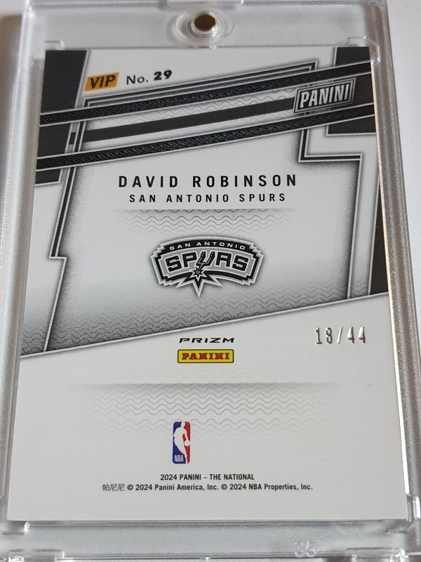 2024 Panini National David Robinson BLACK YELLOW GREEN SHIMMER /44 Holo VIP #29