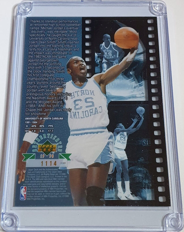 1998 Upper Deck Michael Jordan /2500 Jumbo Die-Cut A Higher Education 1981-1984