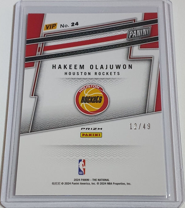 2024 Panini National VIP Hakeem Olajuwon #24 PURPLE SPARKLE /49 Holo - Rare