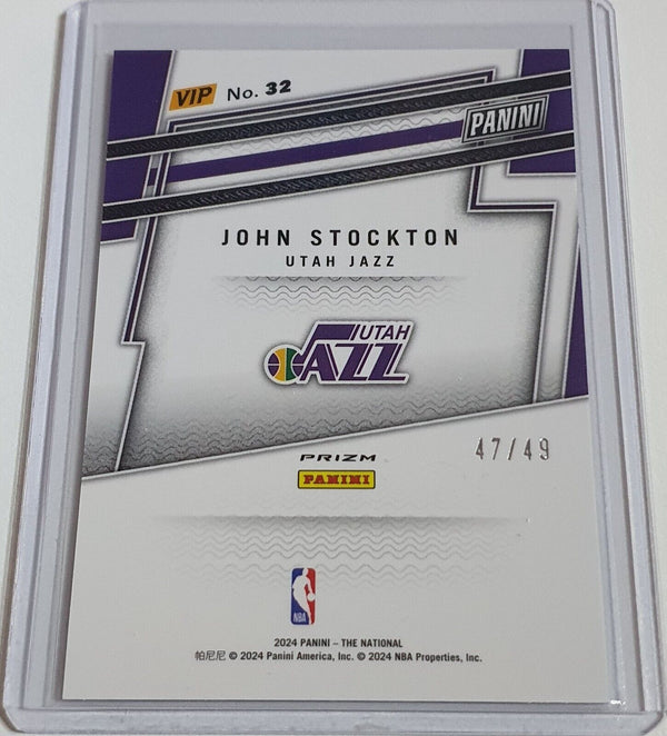 2024 Panini National VIP John Stockton #32 PURPLE SPARKLE /49 Holo - Rare