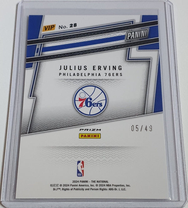 2024 Panini National VIP Julius Erving #28 PURPLE SPARKLE /49 Holo - Rare