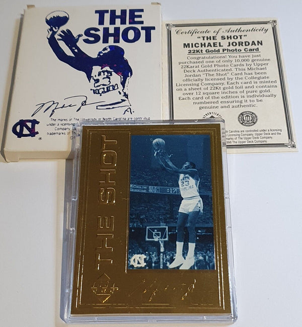 1996 Upper Deck Michael Jordan 22K GOLD CARD /10000 The Shot - Rare
