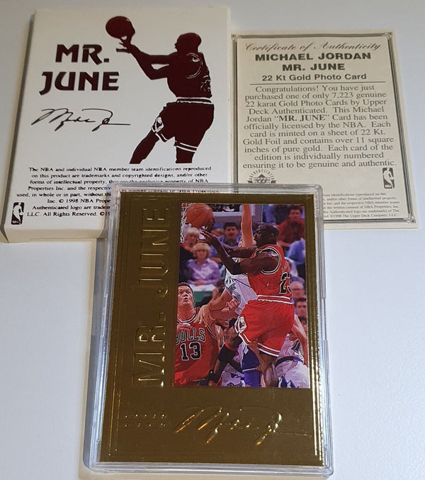1997 Upper Deck Michael Jordan 22K GOLD CARD /7223 Mr. June - Rare