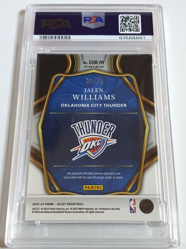 2022 Select Jalen Williams Rookie #PATCH BLUE /75 RC Jersey - PSA 9 (POP 2)