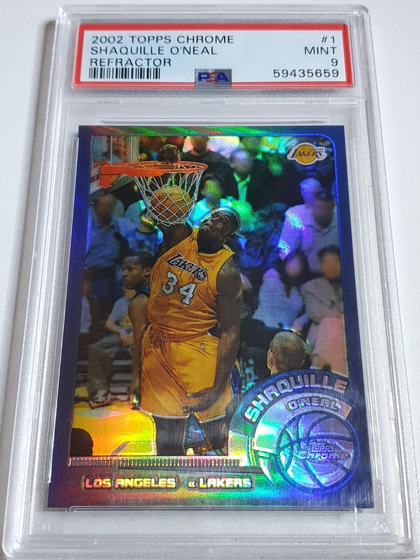 2002 Topps Chrome Shaquille O'Neal #1 REFRACTOR - PSA 9 (LOW POP)