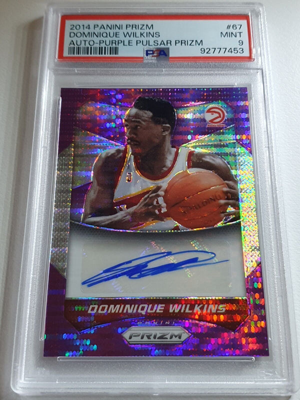 2014 Prizm Dominique Wilkins #AUTO PURPLE PURSAR /49 Holo - PSA 9 (POP 1)
