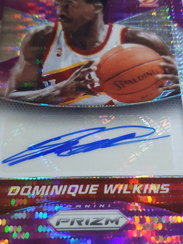 2014 Prizm Dominique Wilkins #AUTO PURPLE PURSAR /49 Holo - PSA 9 (POP 1)