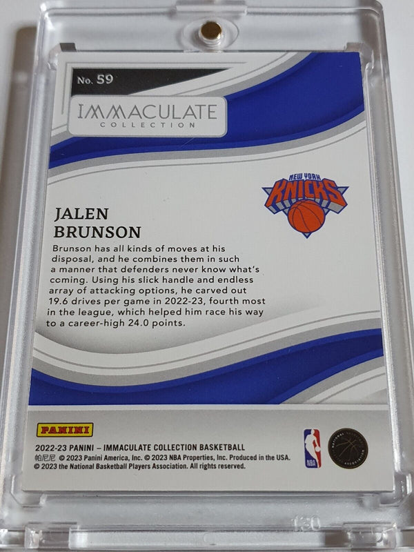 2022 Panini Immaculate Collection Jalen Brunson #59 BLUE /25  - Ready to Grade