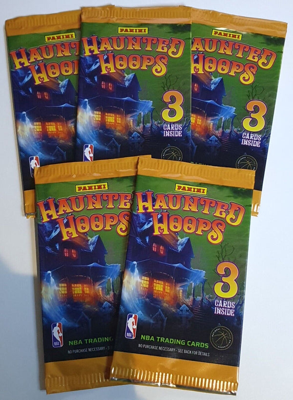 Lot of 5 x 2023-24 Panini Haunted Hoops Packs (Victor Wembanyama?) - Sealed