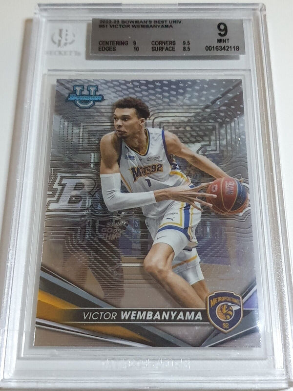 2023 Bowman University Victor Wembanyama Rookie #51 RC - BGS 9 (LOW POP)