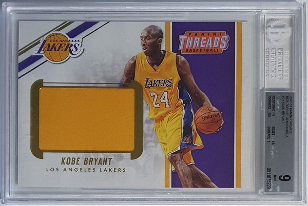 2017 Panini Threads Kobe Bryant #PATCH /99 Jumbo Game Jersey - BGS 9 (POP 2)