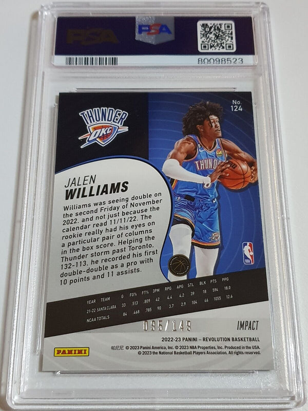 2022 Panini Revolution Jalen Williams #124 IMPACT /149 HOLO - PSA 9 (POP 12)
