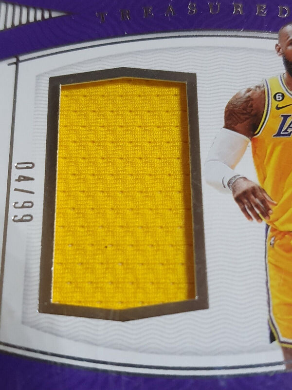 2022 National Treasures LeBron James #PATCH /99 Game Worn Large Jersey - Rare