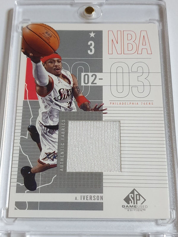 2002 UD SP Game Used Edition Allen Iverson #PATCH Game Worn Jersey - Rare