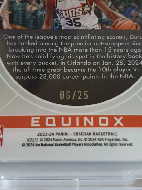 2023 Panini Obsidian Kevin Durant /25 ELECTRIC ETCH GREEN FLOOD Holo - Rare
