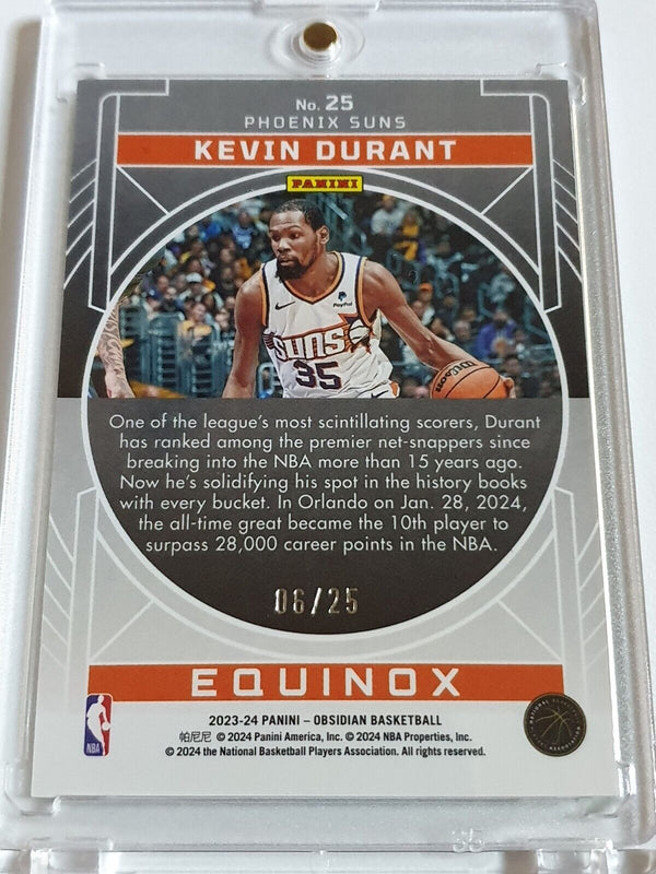 2023 Panini Obsidian Kevin Durant /25 ELECTRIC ETCH GREEN FLOOD Holo - Rare