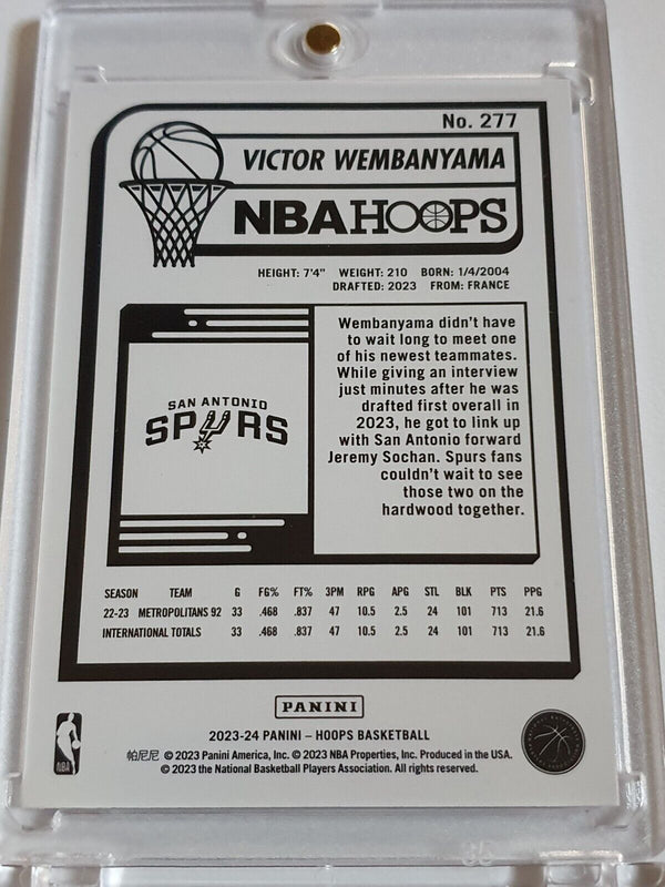 2023 Panini NBA Hoops Victor Wembanyama Rookie #277 PURPLE RC - Ready to Grade