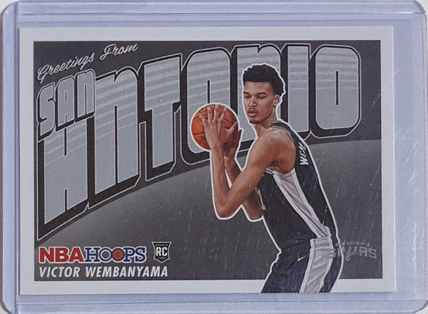 2023 NBA Hoops Victor Wembanyama #1 Rookie Greetings RC - Ready to Grade