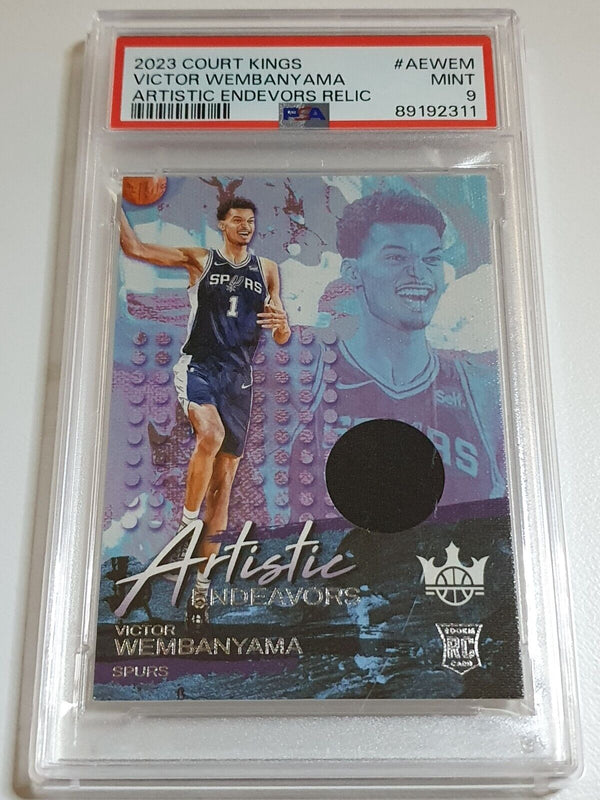 2023 Panini Court Kings Victor Wembanyama Rookie #PATCH Jersey - PSA 9 (POP 28)