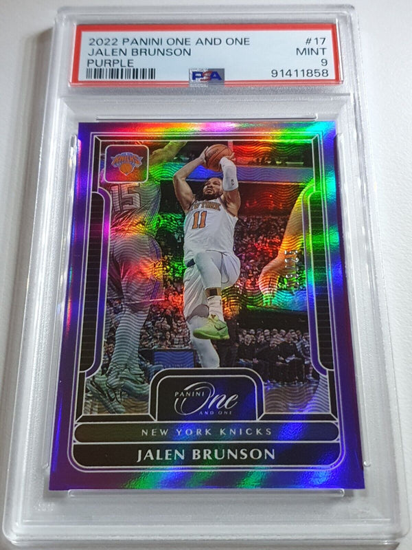 2022 Panini One and One Jalen Brunson #17 PURPLE /25 Holo - PSA 9 (POP 1)