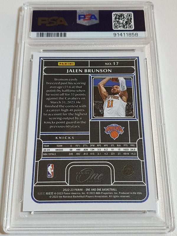 2022 Panini One and One Jalen Brunson #17 PURPLE /25 Holo - PSA 9 (POP 1)