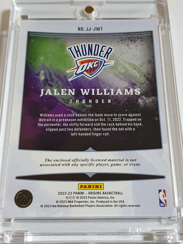 2022 Panini Origins Jalen Williams Rookie #PATCH Jumbo Jersey RC - Rare