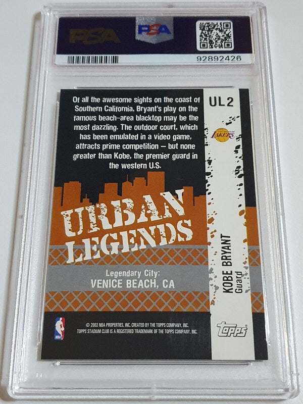 2002 Topps Stadium Club Kobe Bryant #UL2 HOLO Urban Legends - PSA 9 (LOW POP)