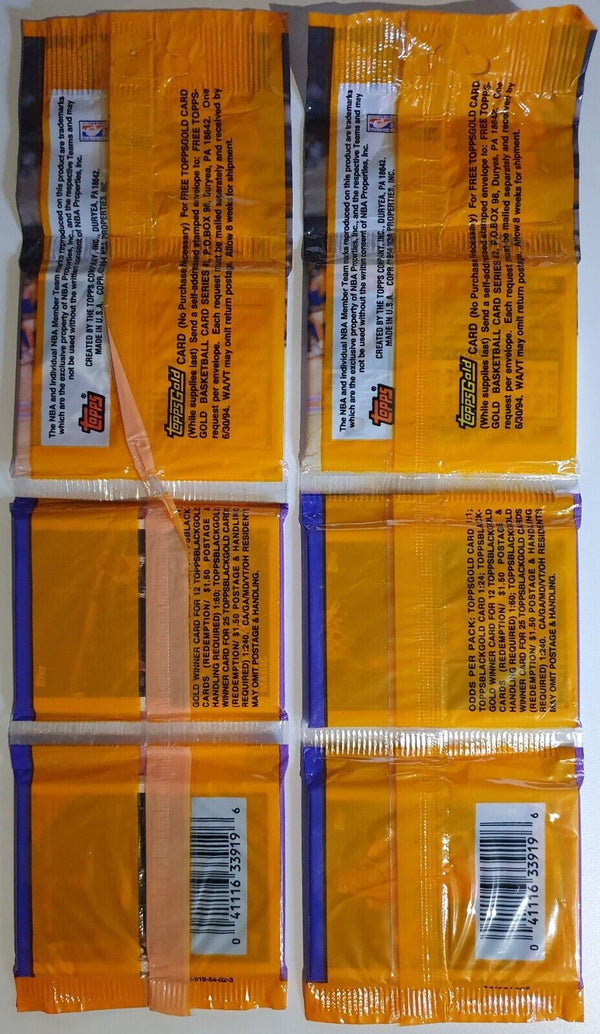Lot of 2 x of 1993 Topps NBA Basketball Series 2 Jumbo Rack Packs - Sealed Pack