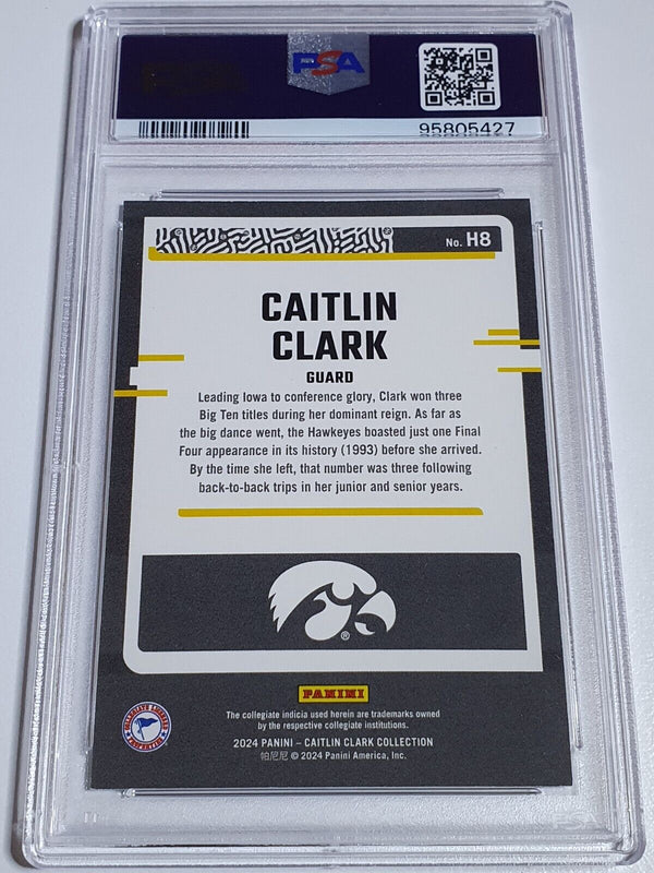 2024 Panini Caitlin Clark Rookie Collection #H8 POINTED STARS /299 Holo - PSA 9