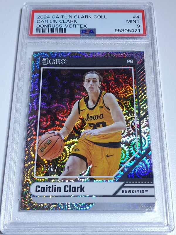 2024 Panini Caitlin Clark Rookie Collection #4 VORTEX /399 Holo - PSA 9 (POP 3)