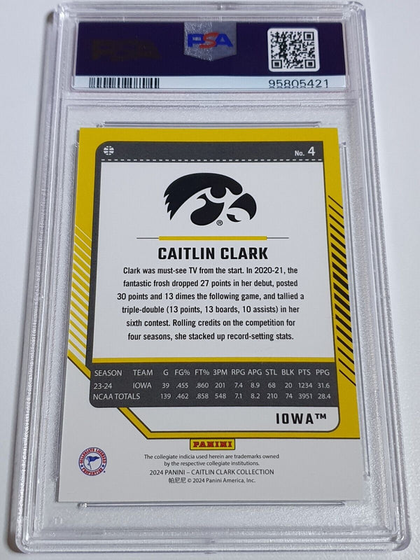 2024 Panini Caitlin Clark Rookie Collection #4 VORTEX /399 Holo - PSA 9 (POP 3)