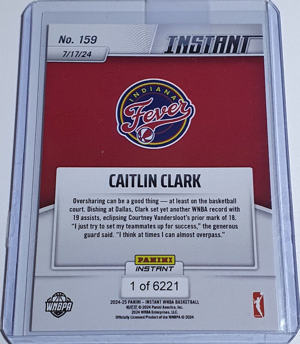 2024 Panini Instant WNBA Caitlin Clark Rookie #159 /6221 RC - Ready to Grade