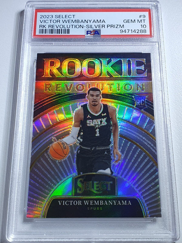 2023 Select Victor Wembanyama #9 SILVER HOLO Rookie Revolution RC - PSA 10