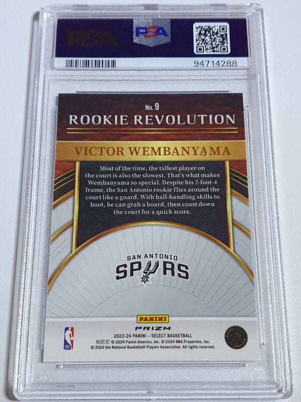 2023 Select Victor Wembanyama #9 SILVER HOLO Rookie Revolution RC - PSA 10