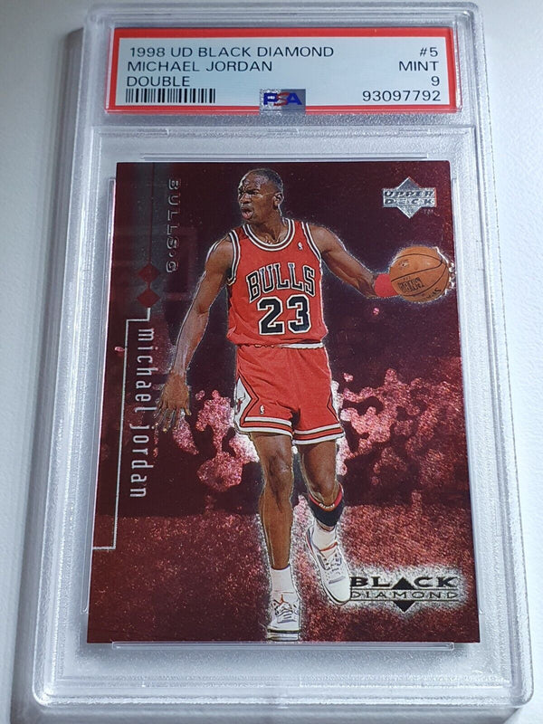 1998 Upper Deck Michael Jordan Black Diamond #5 DOUBLE RED /3000 PSA 9 (POP 11)