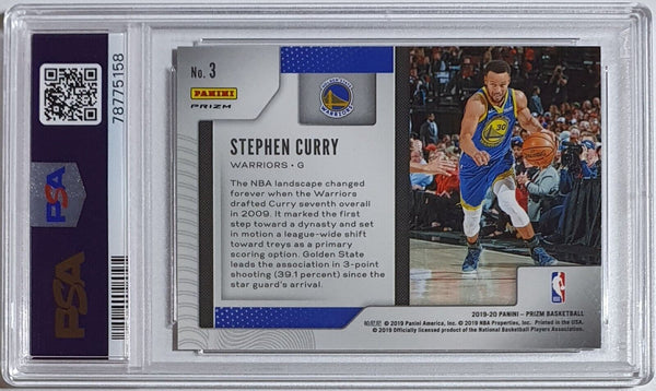 2019 Panini Prizm Stephen Curry #3 FAST BREAK Widescreen - PSA 9 (POP 27)