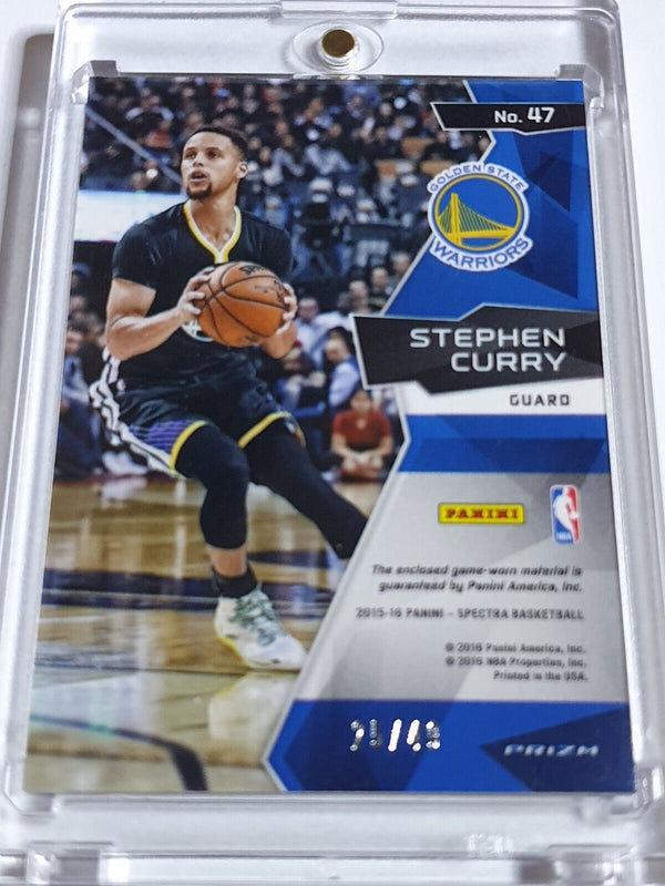 2015 Panini Spectra Stephen Curry #PATCH /49 Game Worn Jersey - Ready to Grade