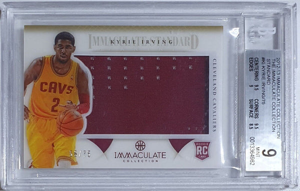 2018 Immaculate Kyrie Irving Rookie #PATCH /75 Game Worn Jersey RC BGS 9 (POP 3)