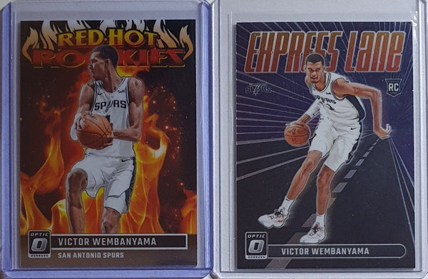 2023 Panini Donruss Optic Victor Wembanyama LOT of 2 Rookie Cards #2 #8 RCs