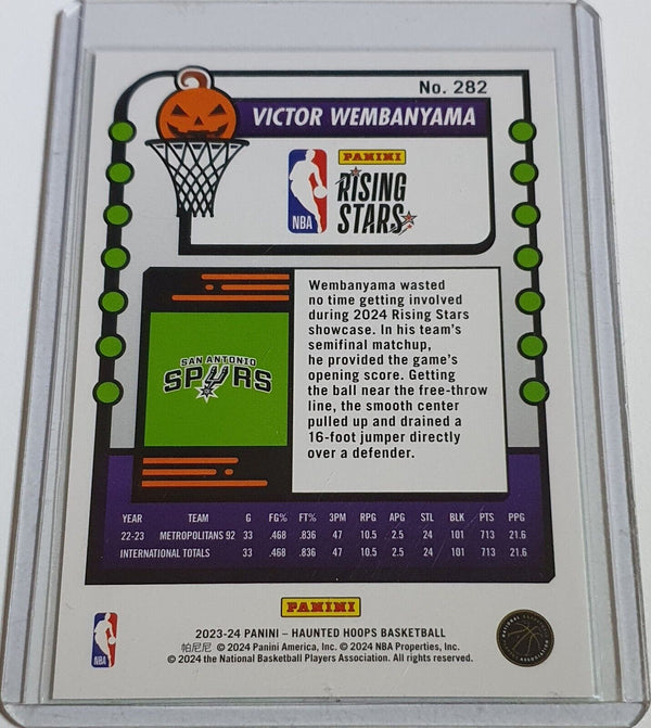 2023 Panini Haunted Hoops Victor Wembanyama Rookie #282 SLIME Edition RC - Rare